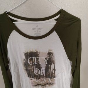 American Eagle Outfitters Soft & Sexy Tee City Of Angels Small Short Sleeve